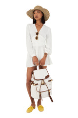 Backpack Maverick White Canvas