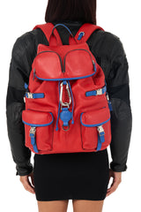 Zaino Leggenda Leather Red/Blue