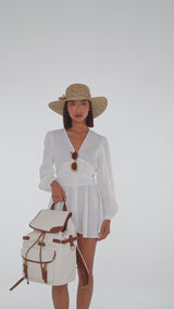 Backpack Maverick White Canvas