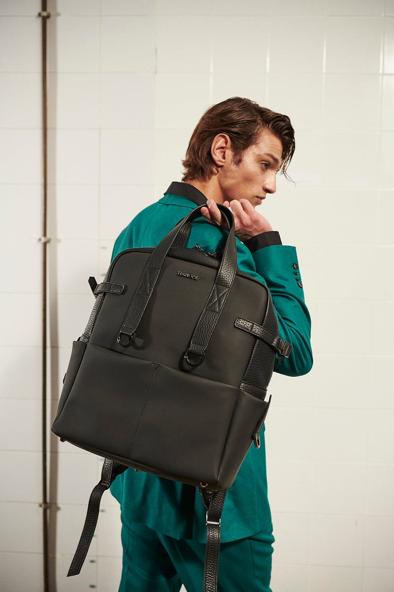 bulldozer leather backpack Backpack/Bag Bulldozer Big Black AB – Hènope.com